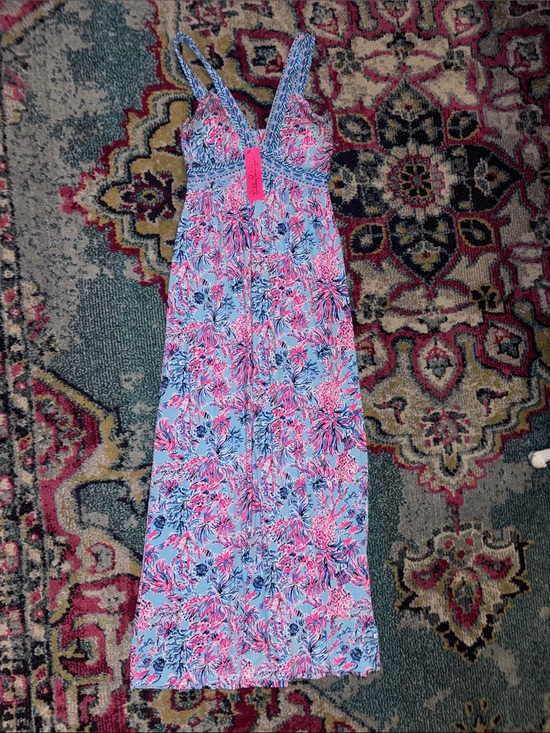 Lilly Pulitzer Dresses & Skirts - Lilly Pulitzer Blue, Pink & Navy Floral Sundress